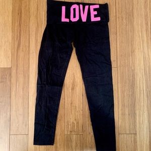 Pink fold over legging